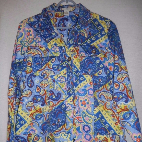 Size L multicolor Paisley Jacket by LH Sport - Picture 1 of 6